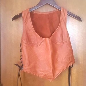 Leather vintage crop top